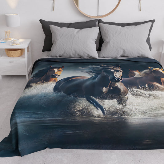 Couvre-lit d'été, couverture légère, draps couvre-lit, chevaux