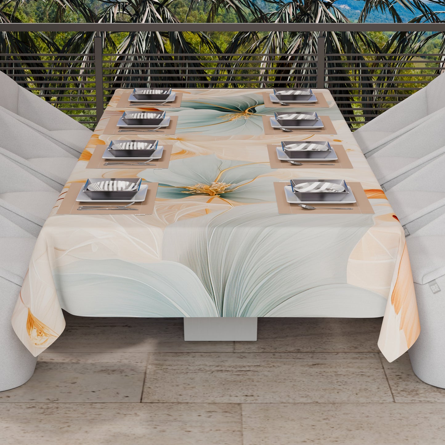 Telo Arredo Copridivano, Copriletto, Copritavolo e Copritutto in Microfibra | Fantasia Marble Flower