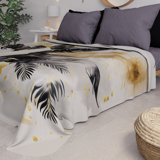Boutis d'été, Couverture légère, Draps boutis Palmwater Noir