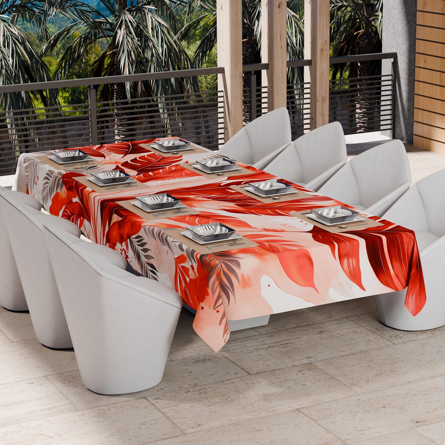 Copriletto Estivo, Coperta Leggera, Lenzuola Copriletto Palmwater Rosso