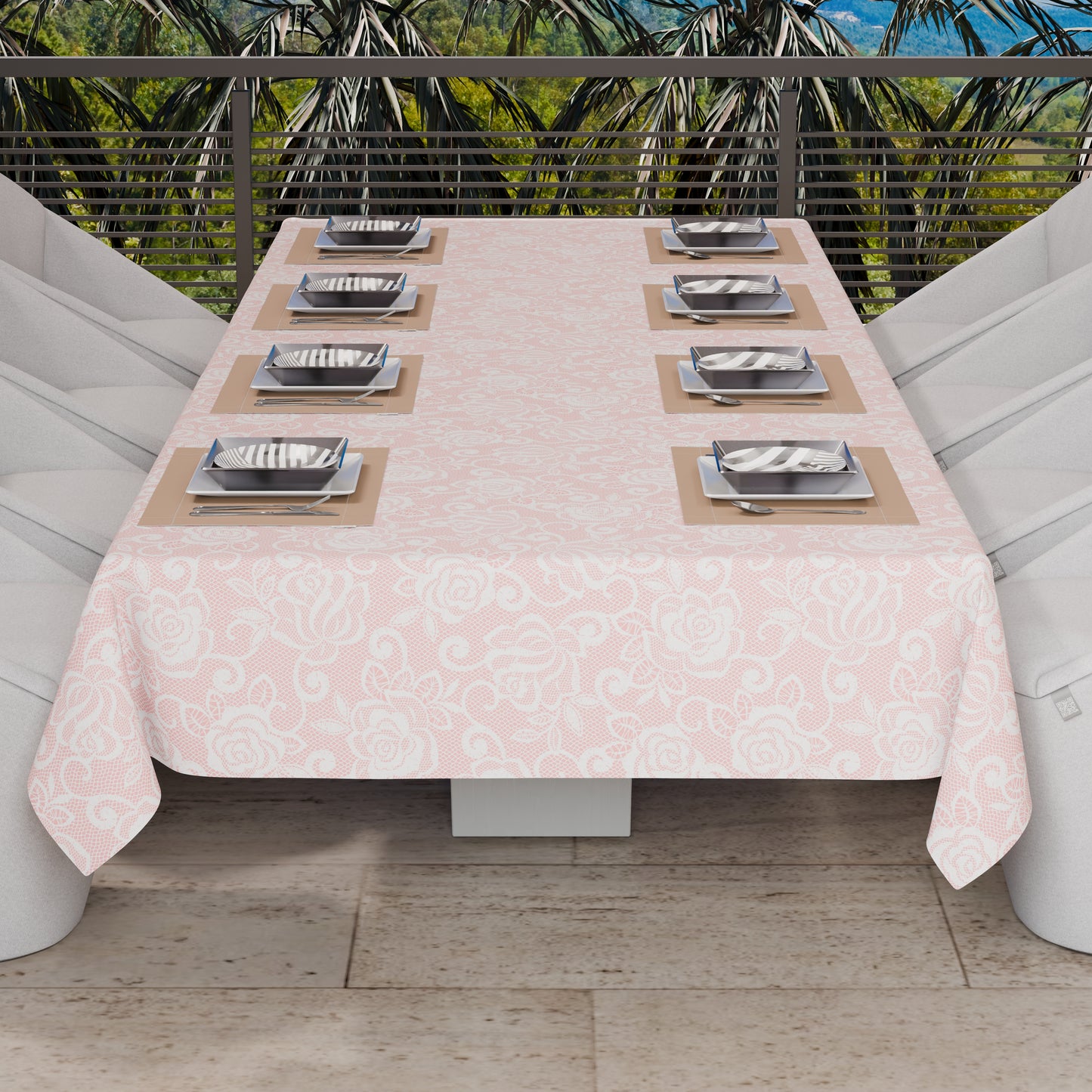 Telo Arredo Copridivano, Copriletto, Copritavolo e Copritutto in Microfibra | Fantasia Pizzo Rosa