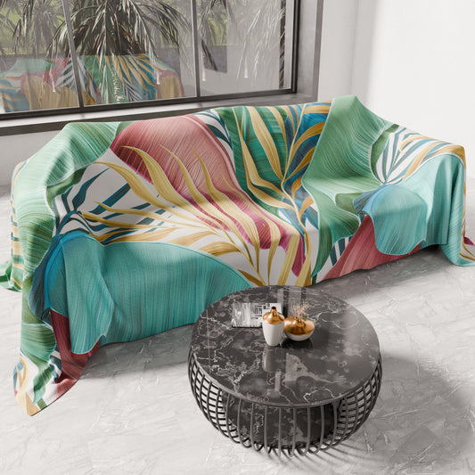 Telo Arredo Copridivano, Copriletto, Copritavolo e Copritutto in Microfibra | Fantasia Tropical Multicolor