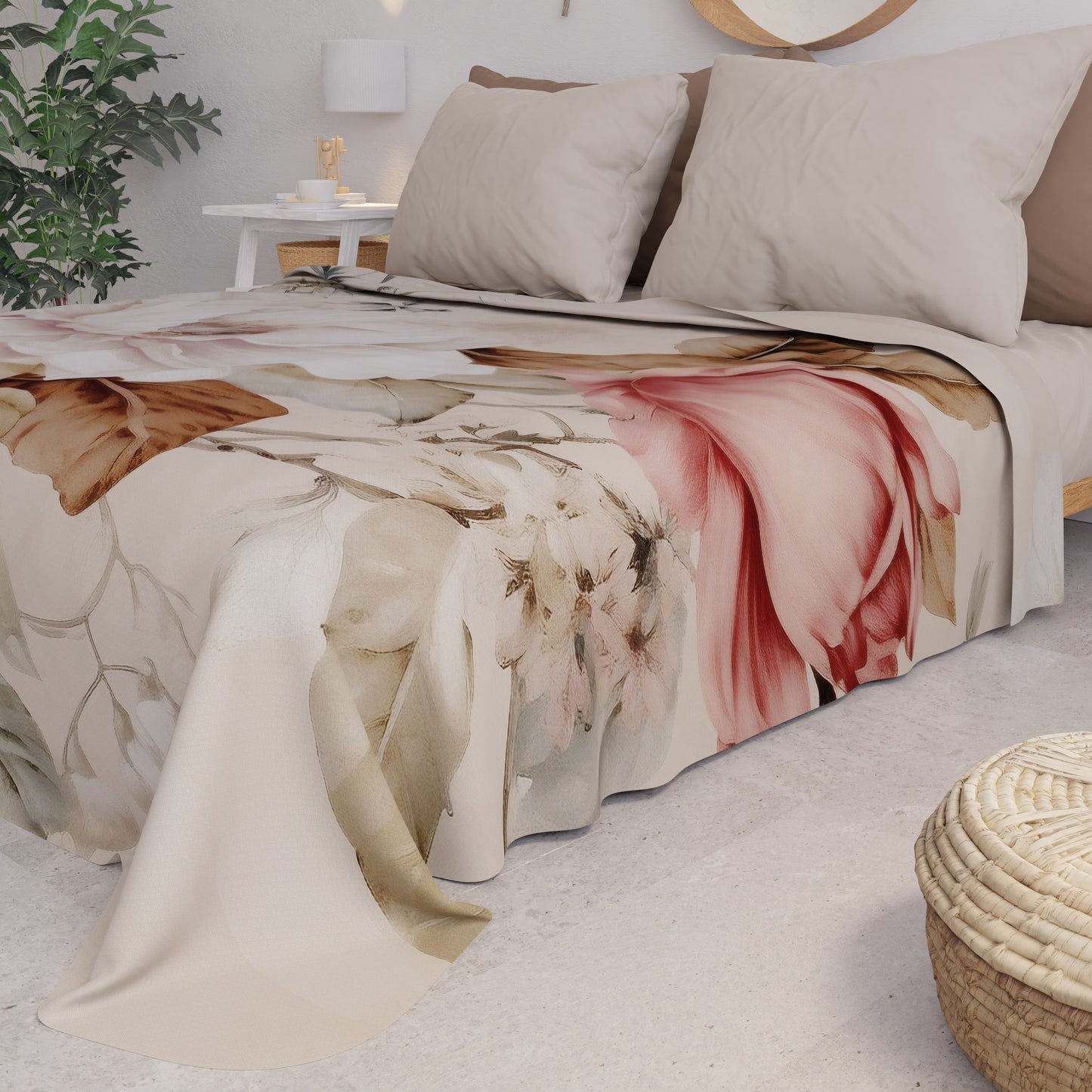 Copriletto Estivo, Coperta Leggera, Lenzuola Copriletto Vintage Flower