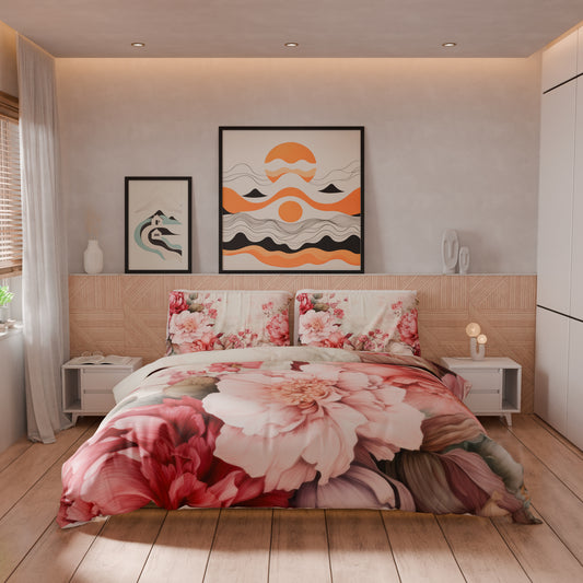 Housse de couette double, simple, une place et demie, florale 04-152