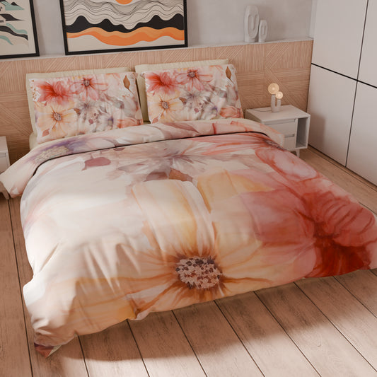Housse de couette double, simple, une place et demie, florale F1