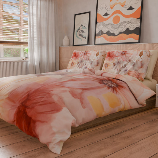 Housse de couette double, simple, une place et demie, florale F1