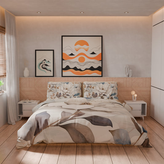 Housse de couette double, simple, une place et demie, florale F16