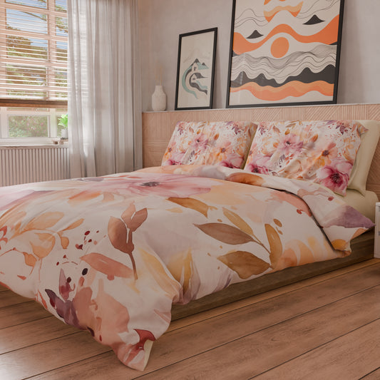 Housse de couette double, simple, une place et demie, florale F2