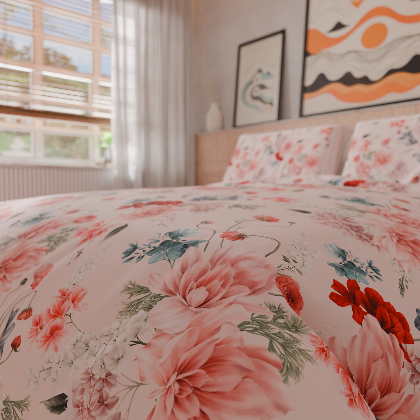 Copripiumino Matrimoniale, Singolo, Una Piazza e Mezza, Floreale 19-03