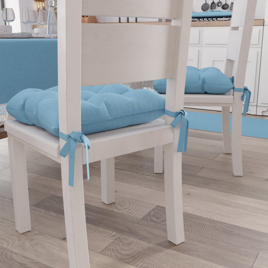 Coussins pour chaises housses de chaise Shabby Chic uni bleu ciel