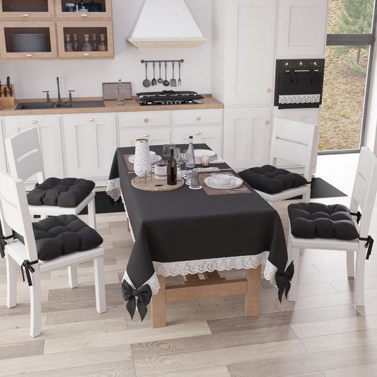 Coussins pour chaises housses de chaise Shabby Chic uni noir