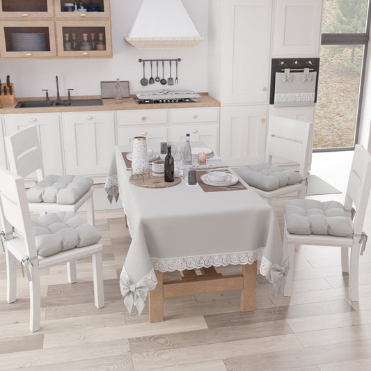 Cuscini per Sedie Coprisedia Shabby Chic Tinta Unita Grigio Chiaro