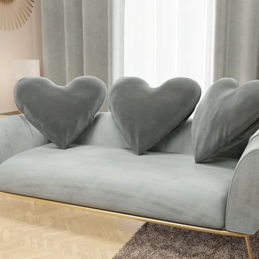 Coussin Décoratif Cœur Gris Foncé