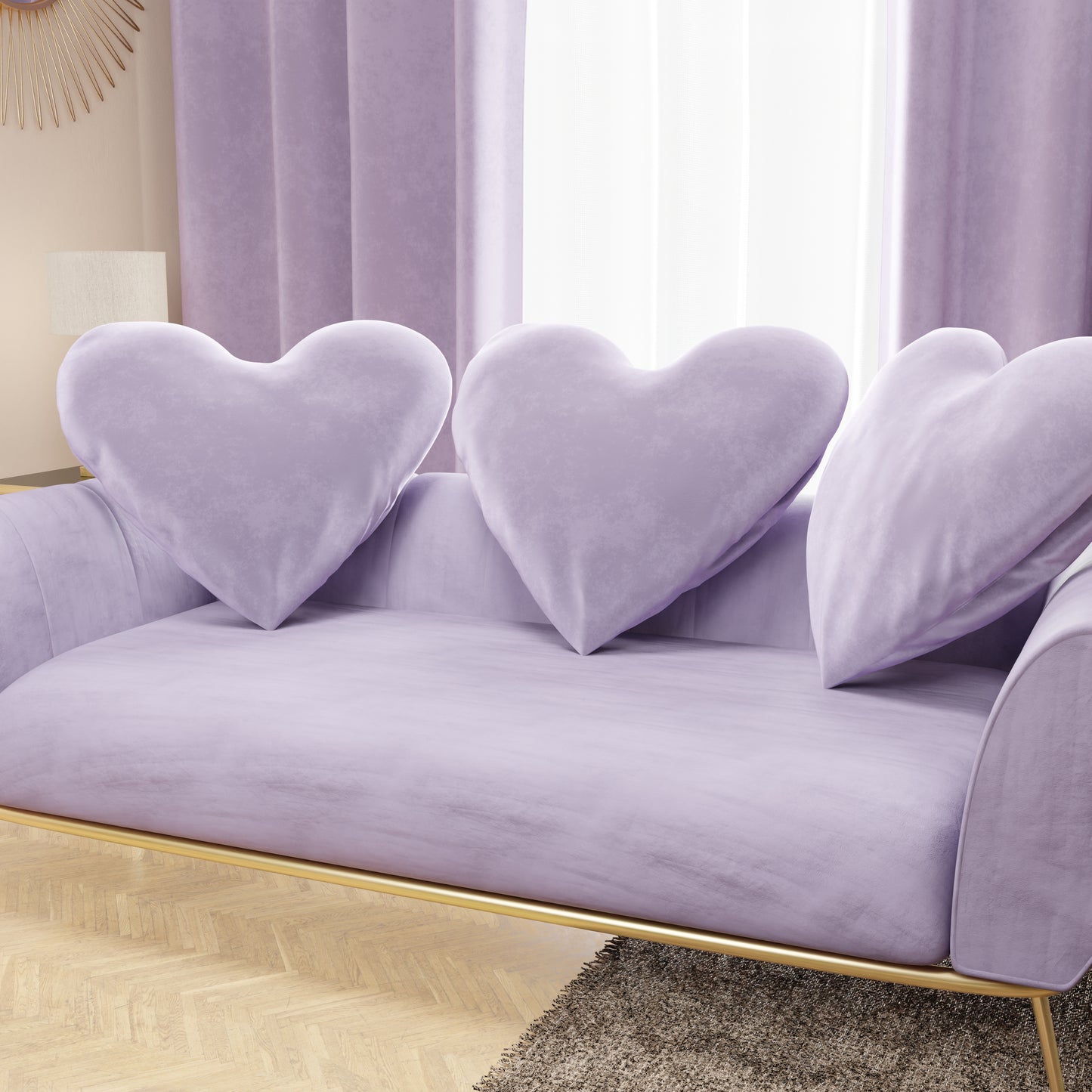 Cuscino Arredo Cuore Lilla