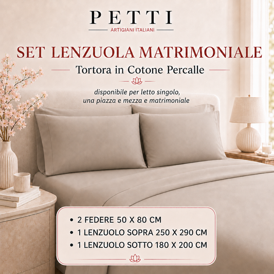 Lenzuola Percalle, Lenzuola Matrimoniali Cotone Ottanio