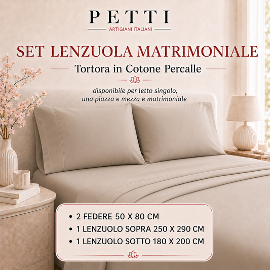 Lenzuola Percalle, Lenzuola Matrimoniali Cotone Panna