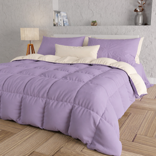 Duvet Quilt for Double, Single, Square and a Half, Lilac Cream