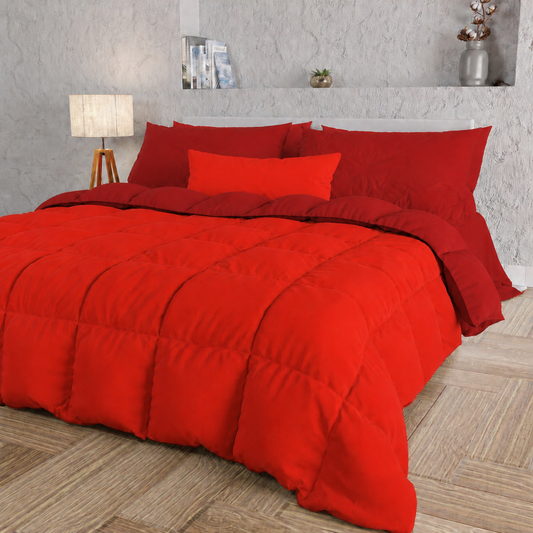 Duvet Quilt for Double, Single, Square and a Half, Bordeaux Red