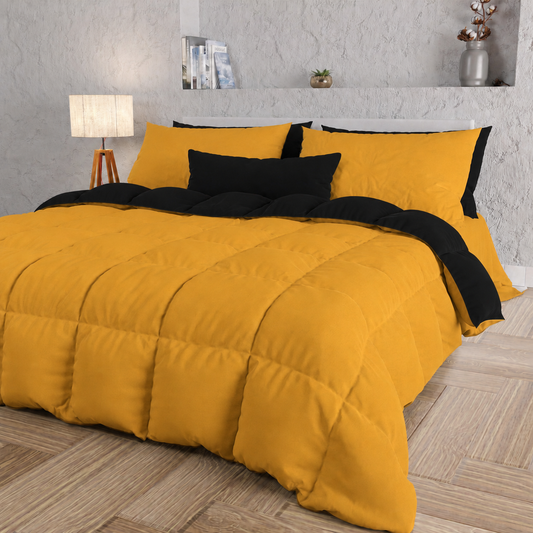 Duvet Quilt for Double, Single, Square and a Half, Yellow Black