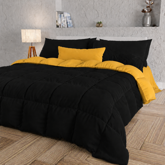 Duvet Quilt for Double, Single, Square and a Half, Yellow Black