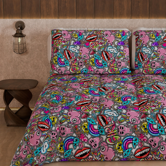 Duvet, Double, Single, Square and Half Quilt, Murales Girl