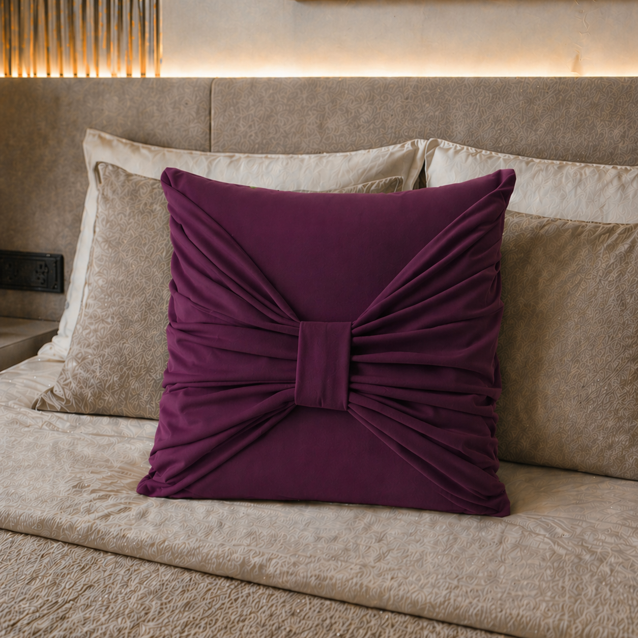 Coussins décoratifs en velours 1pz, coussins de canapé Élite Prune