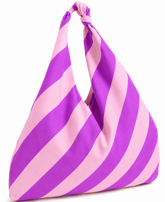 Borsa Modello Jacqueline Righe Viola/Rosa