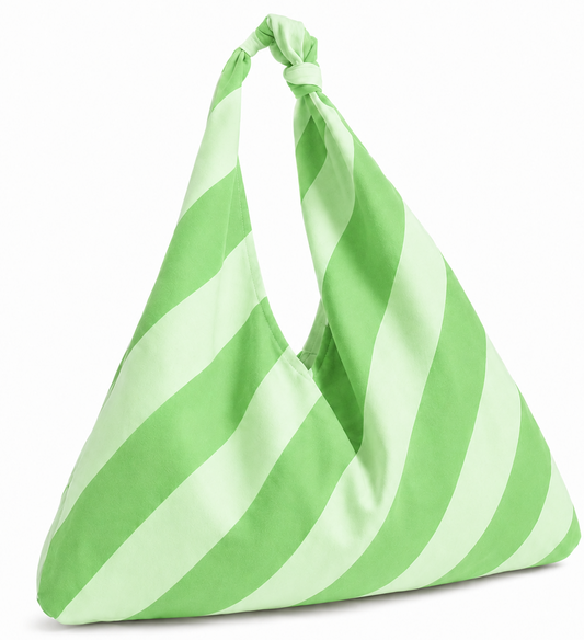 Borsa Modello Jacqueline Righe Verde Chiaro/Salvia