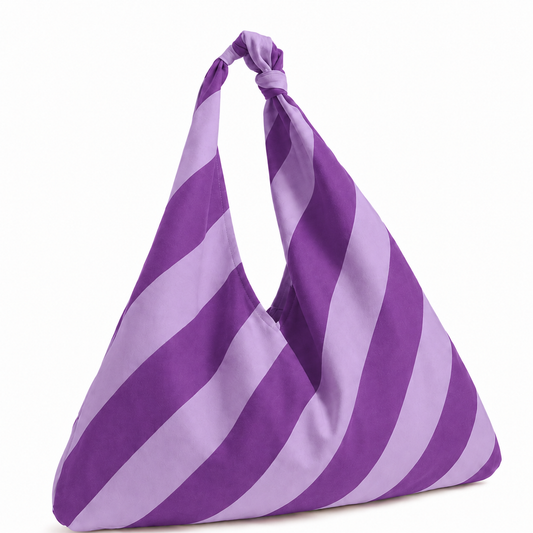 Borsa Modello Jacqueline Righe Viola/Lilla