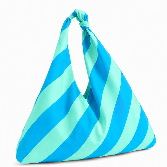 Borsa Modello Jacqueline Righe Celeste/Tiffany