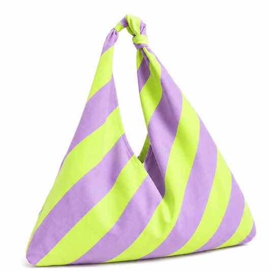 Borsa Modello Jacqueline Righe Verde Chiaro/Lilla