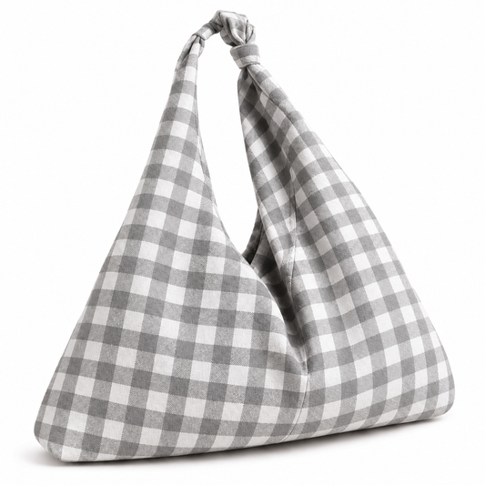 Borsa Modello Jacqueline A Quadretti Grigio Chiaro