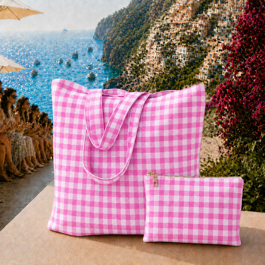 Collezione Mare in Stampa Digitale A Quadretti Fucsia