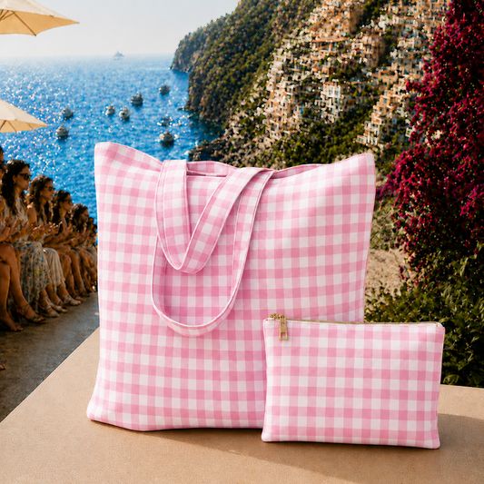 Collezione Mare in Stampa Digitale A Quadretti Rosa