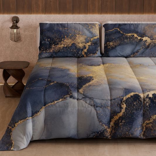 Duvet, Double, Single, Square and Half Quilt, Marble-BluS