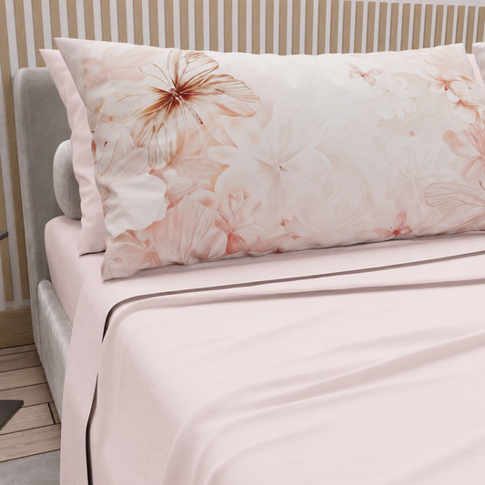 Lenzuola in Cotone, Completo Letto con Federe in Stampa Digitale Floreale F11