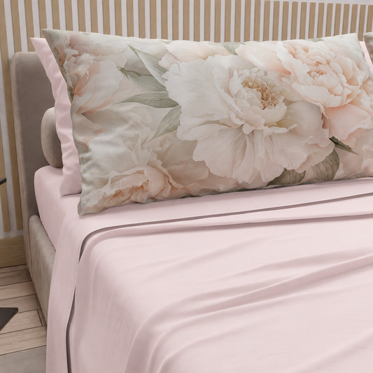 Lenzuola in Cotone, Completo Letto con Federe in Stampa Digitale Floreale F40