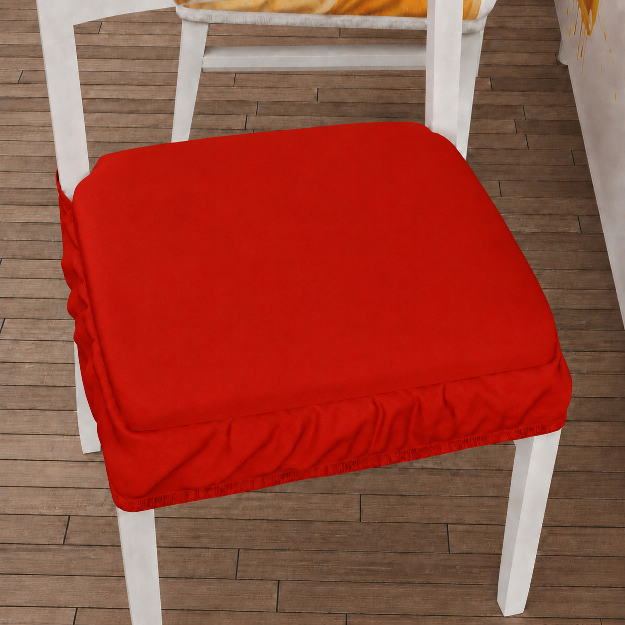 Cuscini per Sedie con Elastico in Tinta Unita Rosso