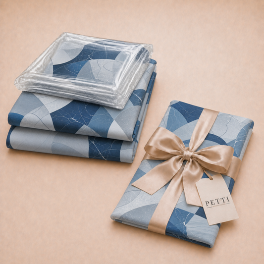 Promo Cucina Geo Cerchio Blu Tovaglia in Stampa Digitale + Tovaglia Trasparente + Runner in Omaggio