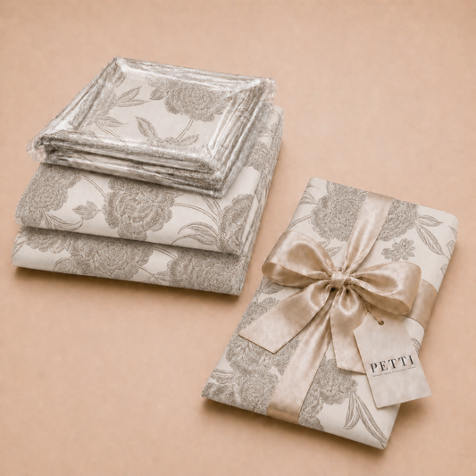 Promo Cucina Peonie Fango Tovaglia in Stampa Digitale + Tovaglia Trasparente + Runner in Omaggio