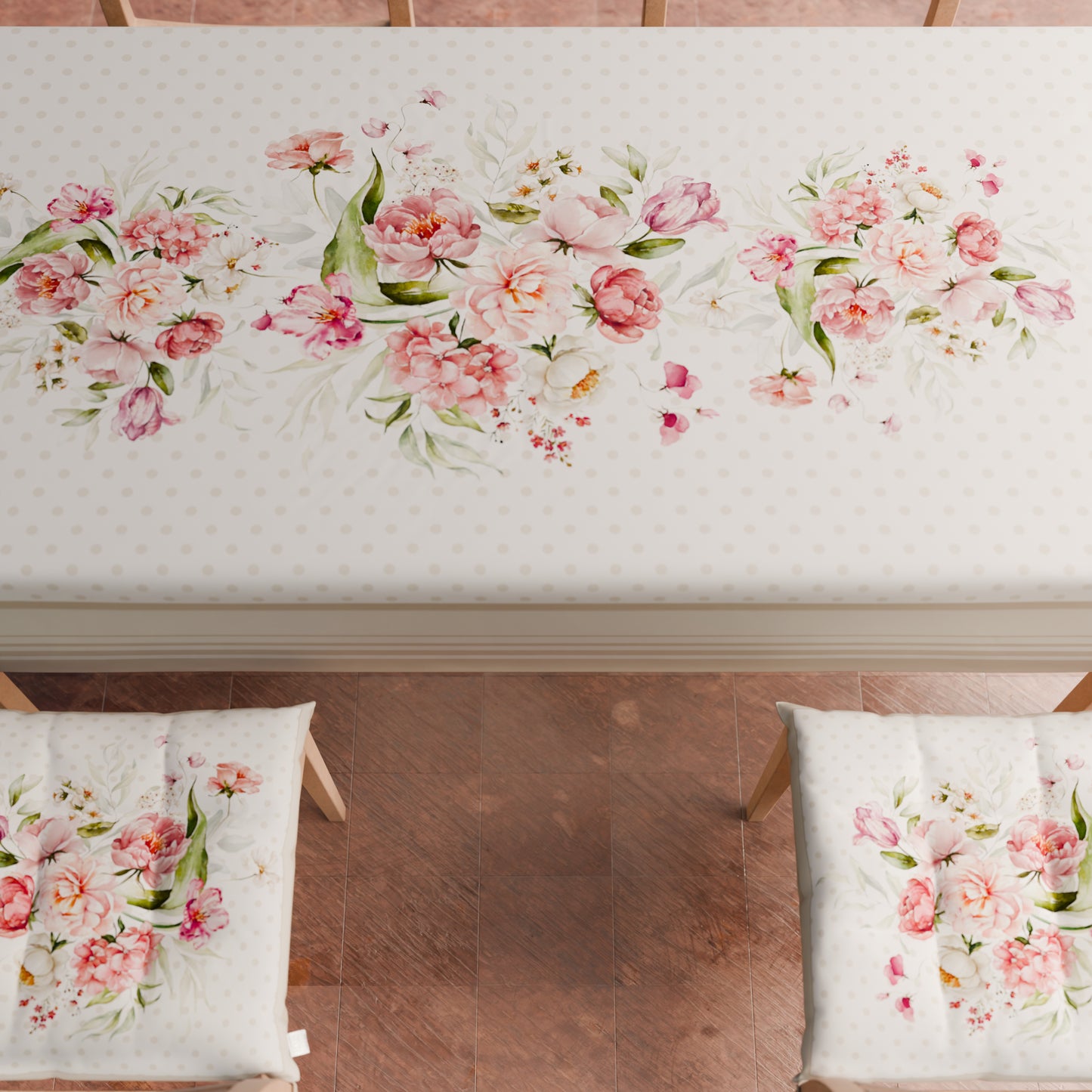 Coussins de chaise housse de chaise 6 pièces Shabby pois poudre