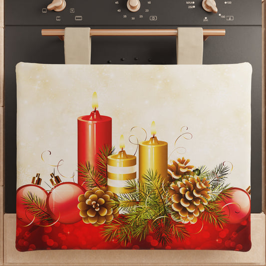 Christmas Oven Cover for Kitchen in Digital Print Candles 1pc 40x50cm
