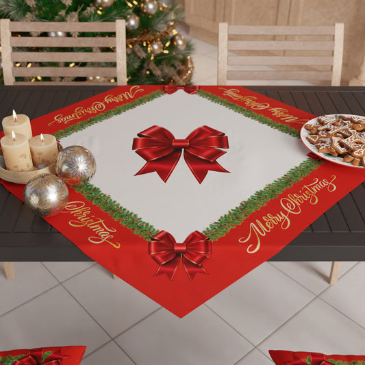 Centre de Table de Noël pour Cuisine en Impression Numérique Nœud Rouge
