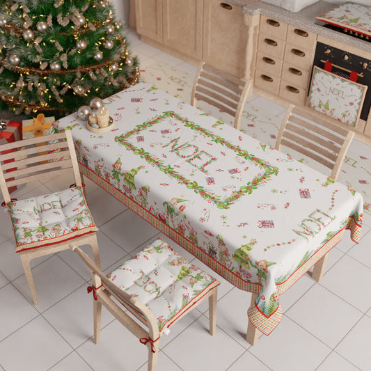 Coussins de chaise de Noël Housses de chaise de Noël 6 pièces Noël