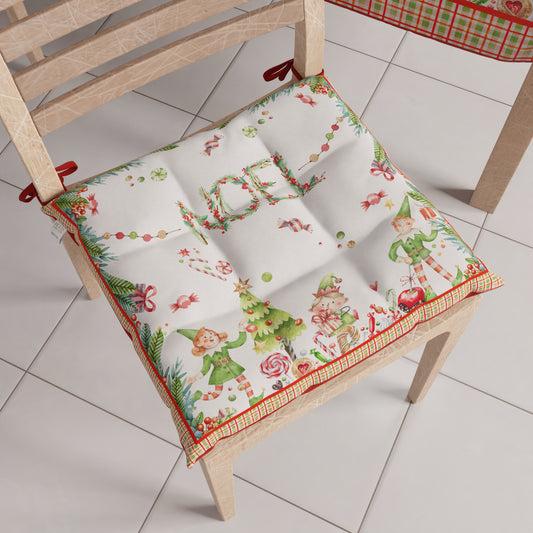 Coussins de chaise de Noël Housses de chaise de Noël 6 pièces Noël