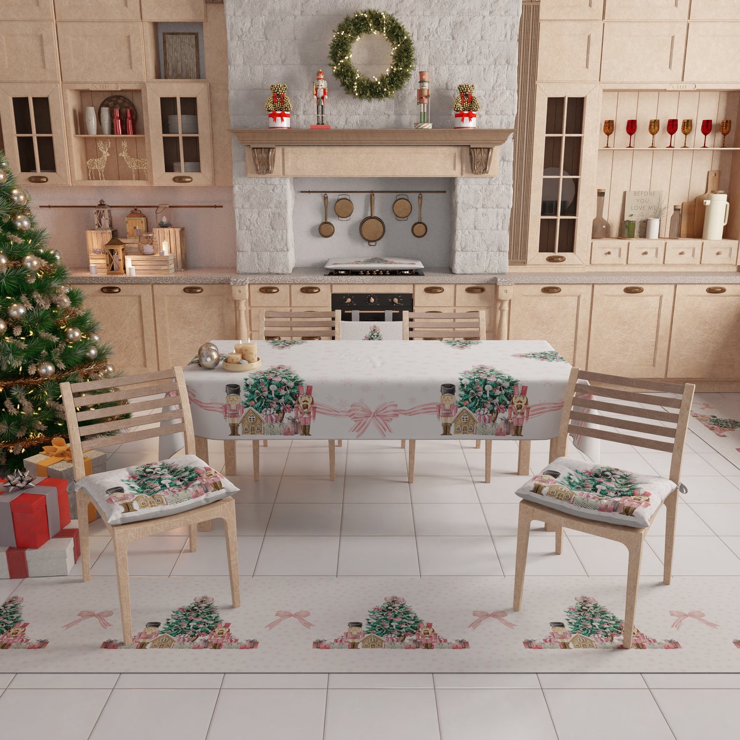 Christmas Chair Cushions Christmas Chair Covers 6 Pieces Pink Soldiers