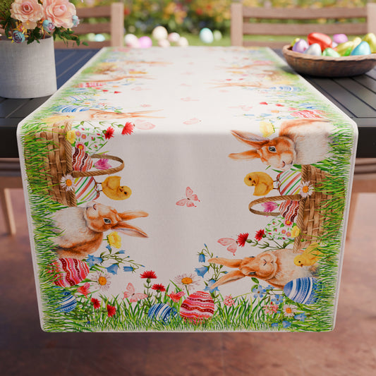 Chemin de table de Pâques, Nappe chemin de table de Pâques, Chemin de cuisine Lapin