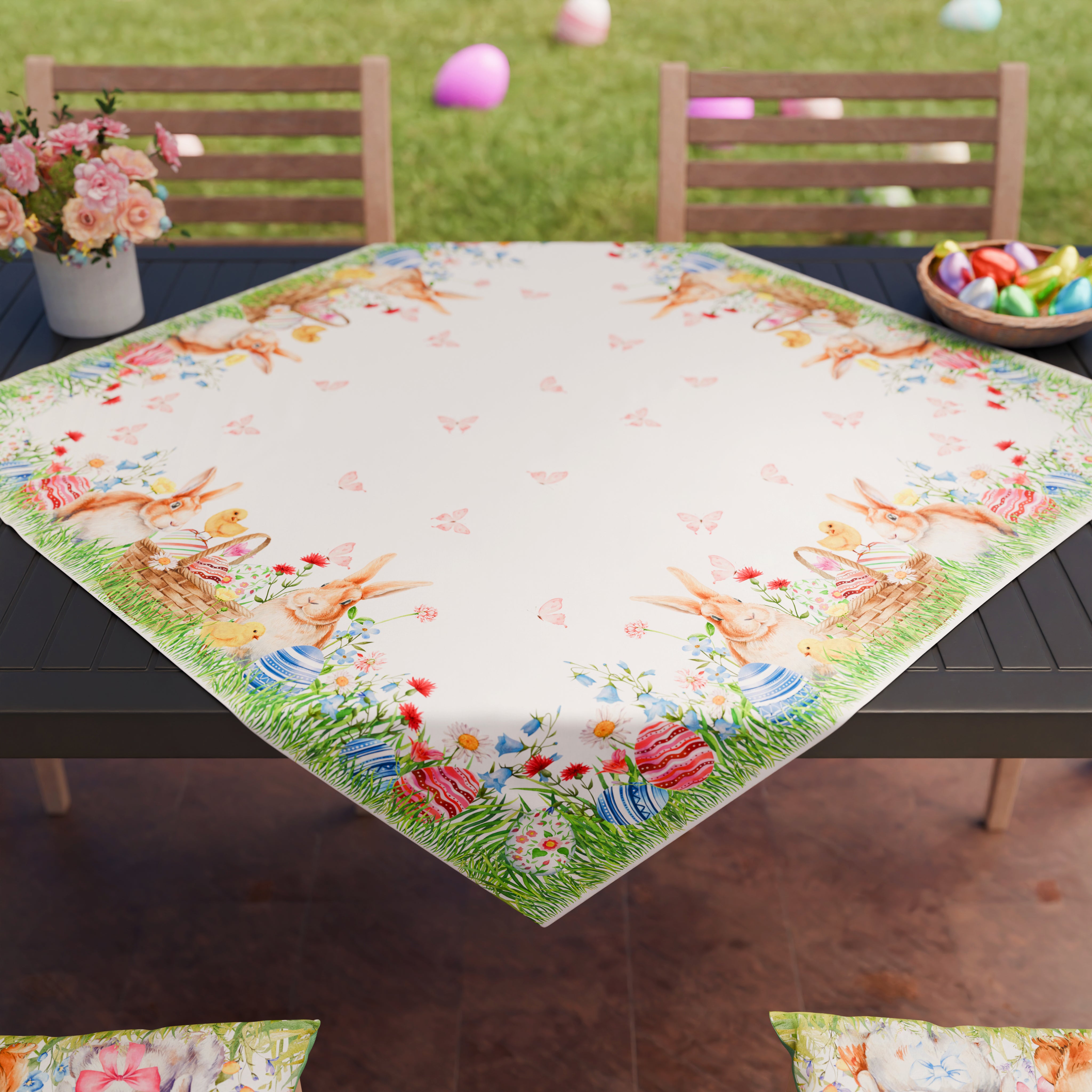 Centrotavola Pasqua PETTI Artigiani Italiani - Stampa Digitale, 100% Made In Italy, 90x90 Cm - Foto 11