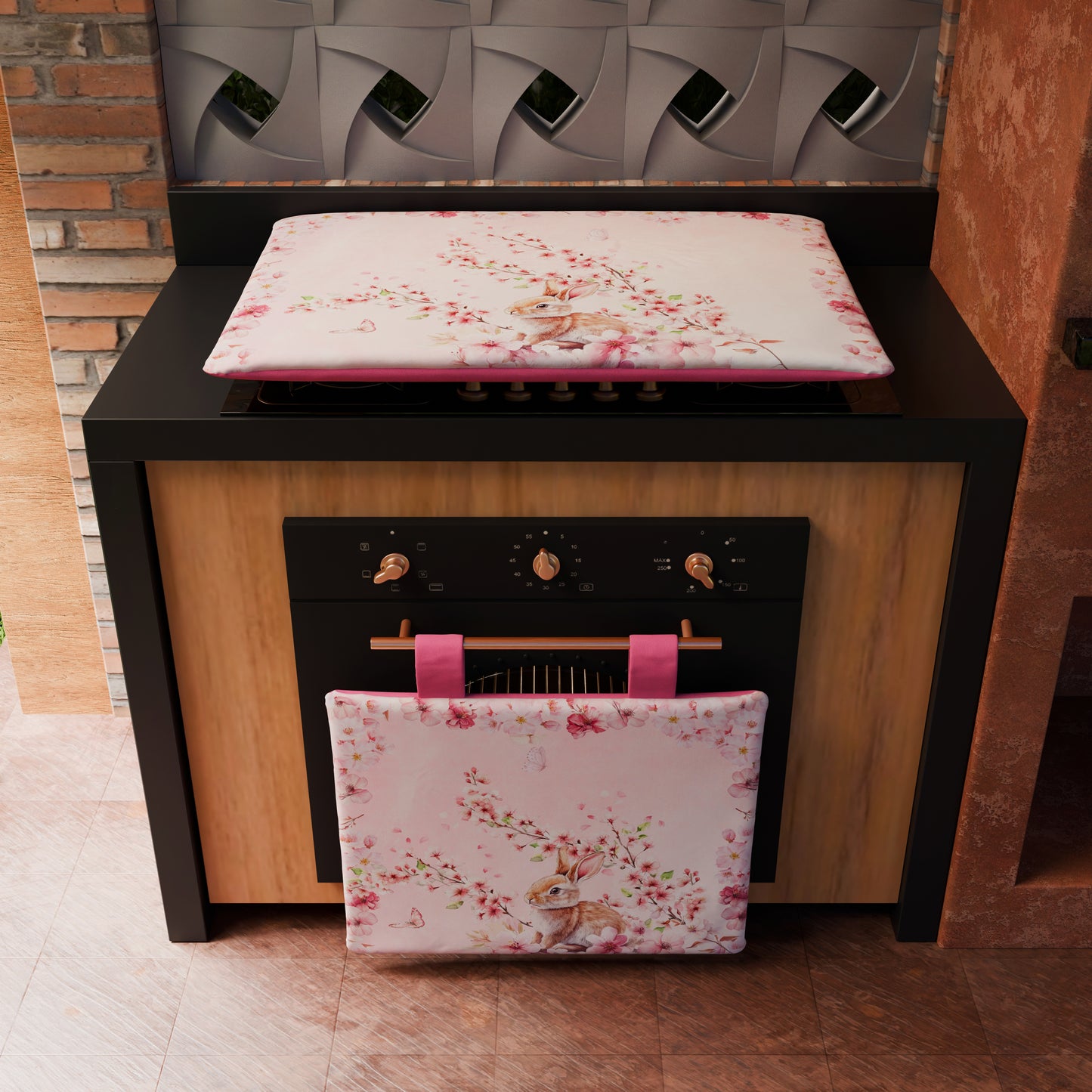 Coprifornello Pasqua Coprifuochi Cucina in Stampa Digitale Fiori di Ciliegio