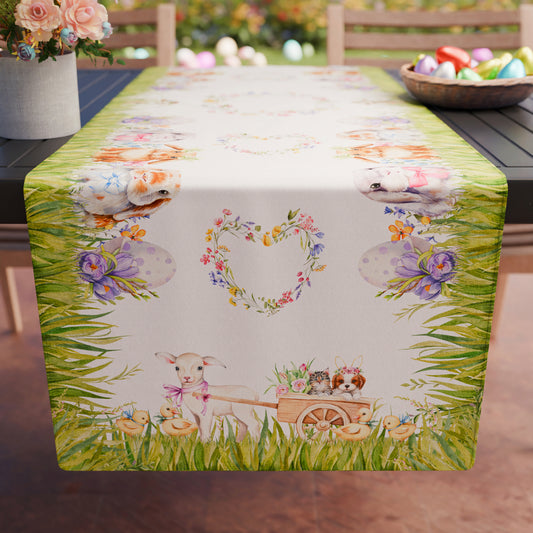Chemin de table Pâques, Nappe Chemin de table Pâques, Chemin de table Cuisine Lapin